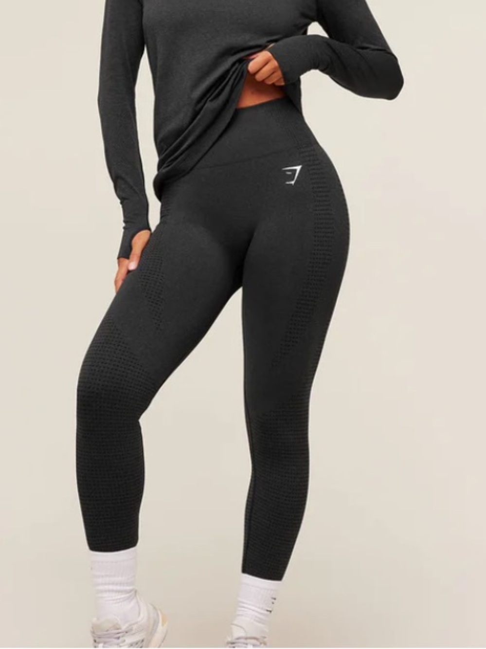 Gymshark Vital Seamless 2.0 Leggings Women’s Small Black Charcoal High Waisted